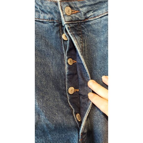 Old Navy Kicker Women Plus 28 Button Fly Jean Blue Boot Cut Extra High Rise NWT - Picture 6 of 9